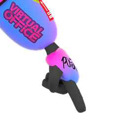 Robot arm pointing left for privacy service