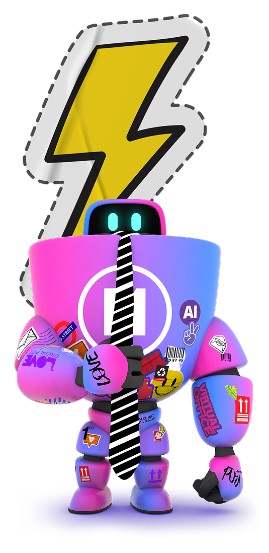 Enterprise robot with thunder sticker