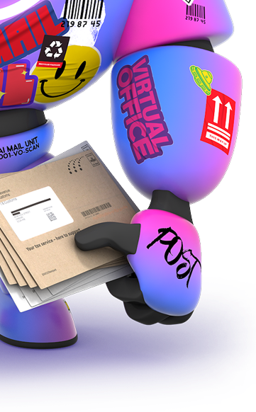 Robot arm holding mail